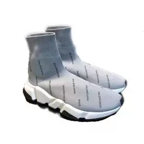 balenciaga metallic knit sock sneakers balenciaga strip logo gray